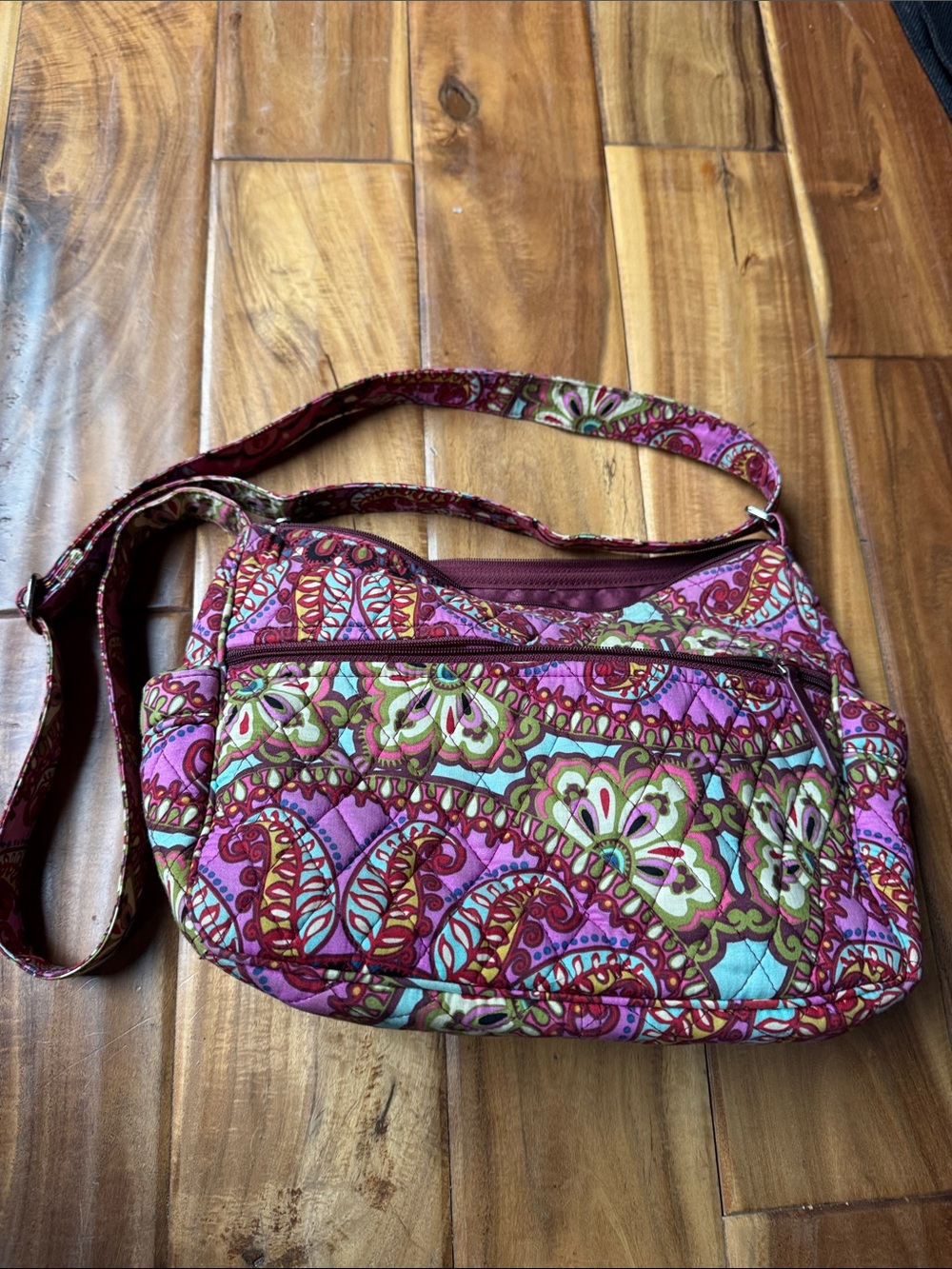Vera Bradley Pink Paisley Quilted Crossbody Bag